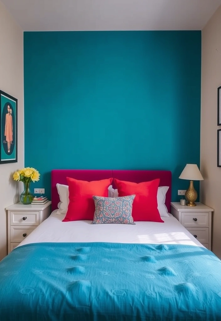 15 Stunning Bedroom Ideas for Small Rooms That Every Woman Will Adore! - 12. Colorful Accent Walls