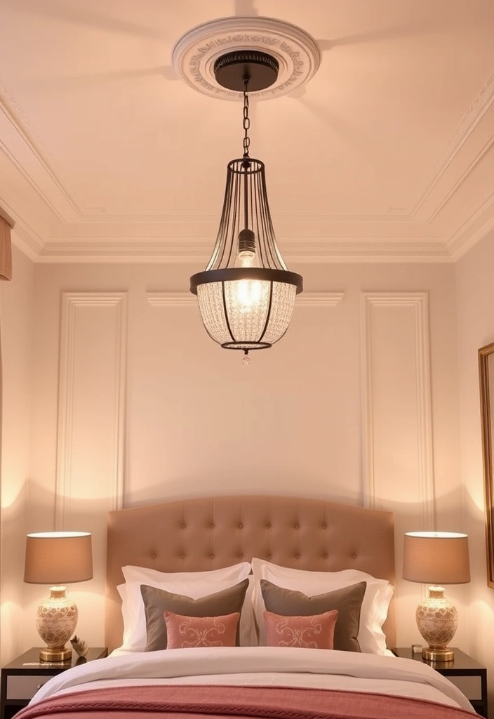 15 Stunning Bedroom Ideas for Small Rooms That Every Woman Will Adore! - 7. Statement Lighting