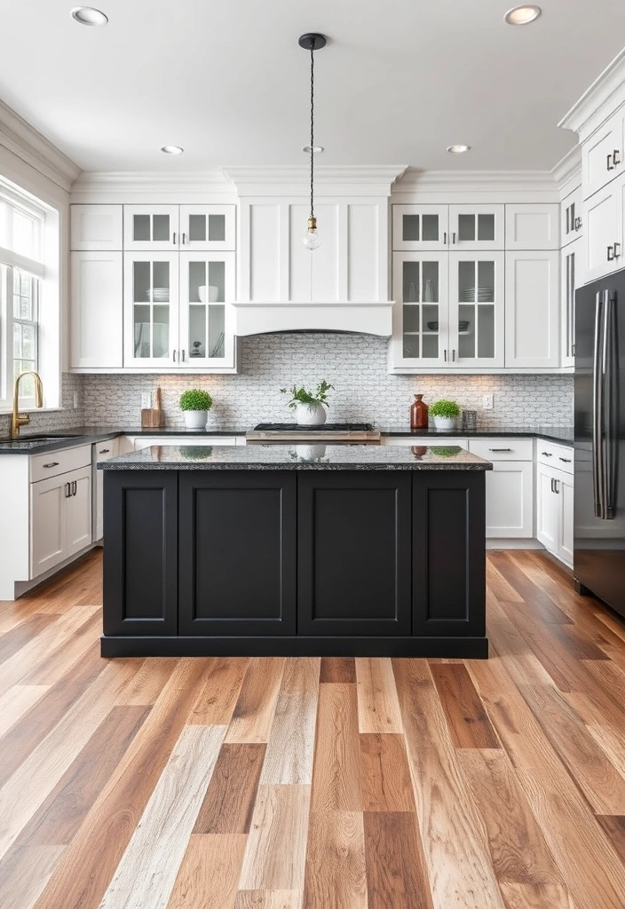 Create a Stunning Contrast with Black and White Kitchen Cabinets! - 14. Create Zones with Color and Texture