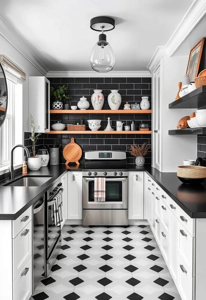 Create a Stunning Contrast with Black and White Kitchen Cabinets! - 15. Personalize with Unique Decor