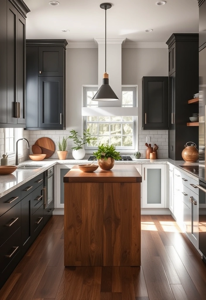 Create a Stunning Contrast with Black and White Kitchen Cabinets! - 2. Create Depth with Textured Finishes