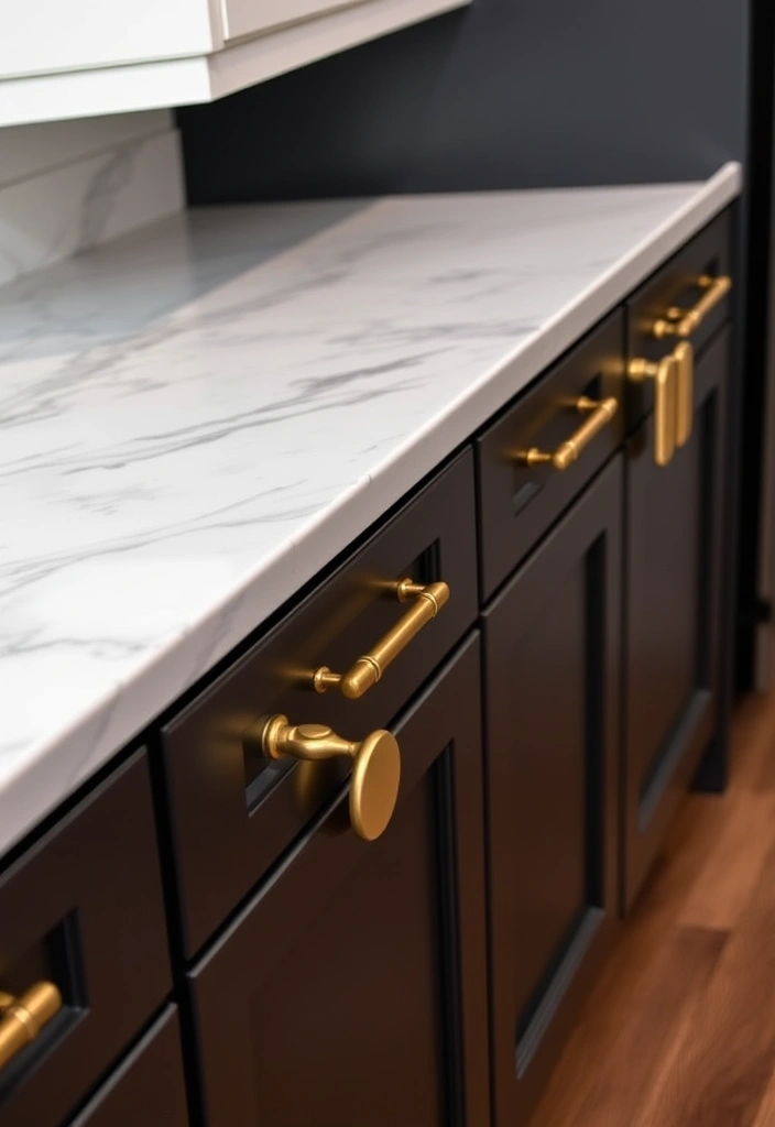 Create a Stunning Contrast with Black and White Kitchen Cabinets! - 7. Use Bold Hardware for an Eye-Catching Finish