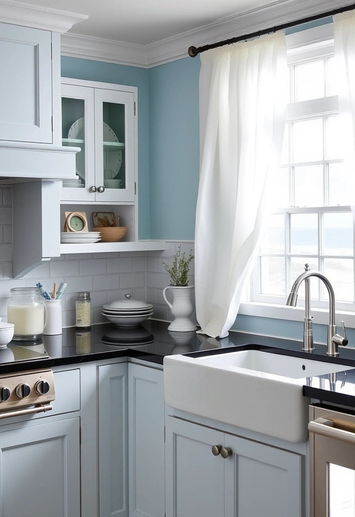 Dark and Dreamy: Create a Stunning Kitchen with Black Countertop Color Schemes! - 11. Coastal Inspirations