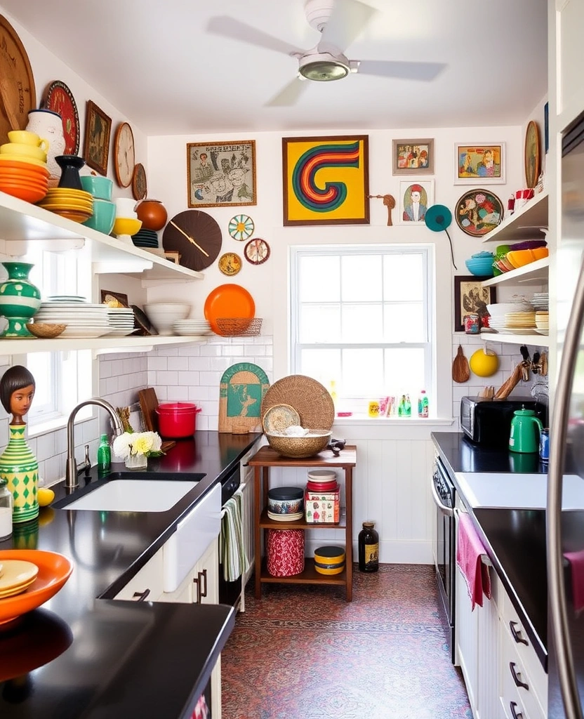 Dark and Dreamy: Create a Stunning Kitchen with Black Countertop Color Schemes! - 18. Eclectic Mix