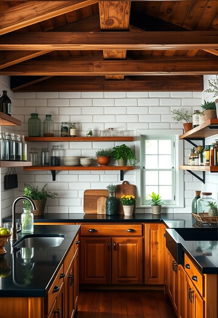Dark and Dreamy: Create a Stunning Kitchen with Black Countertop Color Schemes! - 3. Rustic Charm