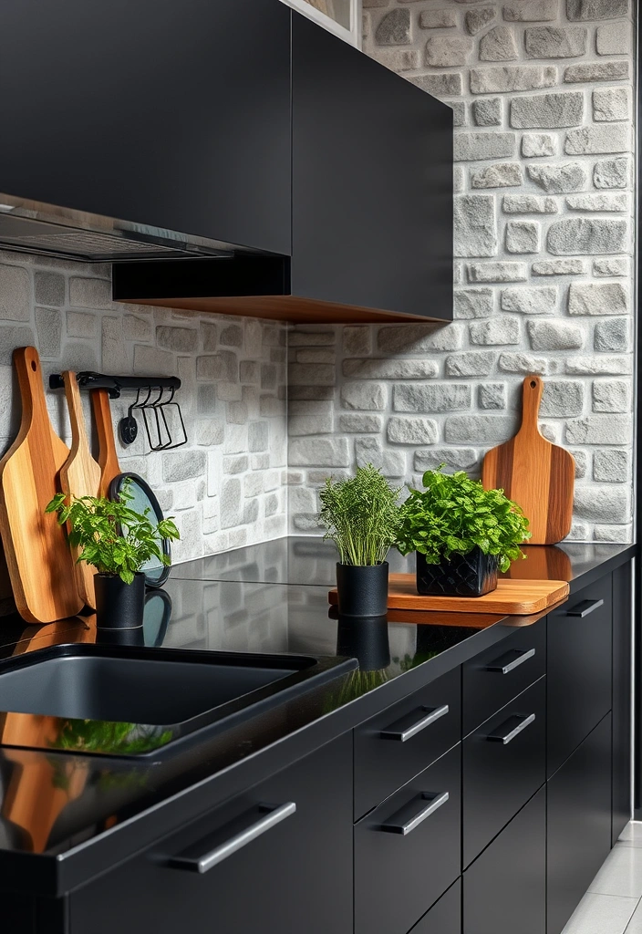 Dark and Dreamy: Create a Stunning Kitchen with Black Countertop Color Schemes! - 7. Natural Elements
