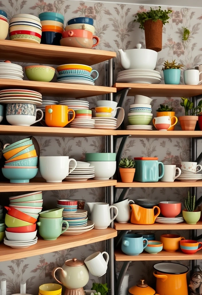 Personalized Style: Organizing Your Kitchen Cabinets with Eclectic Touches! - 1. Colorful Ceramic Collections