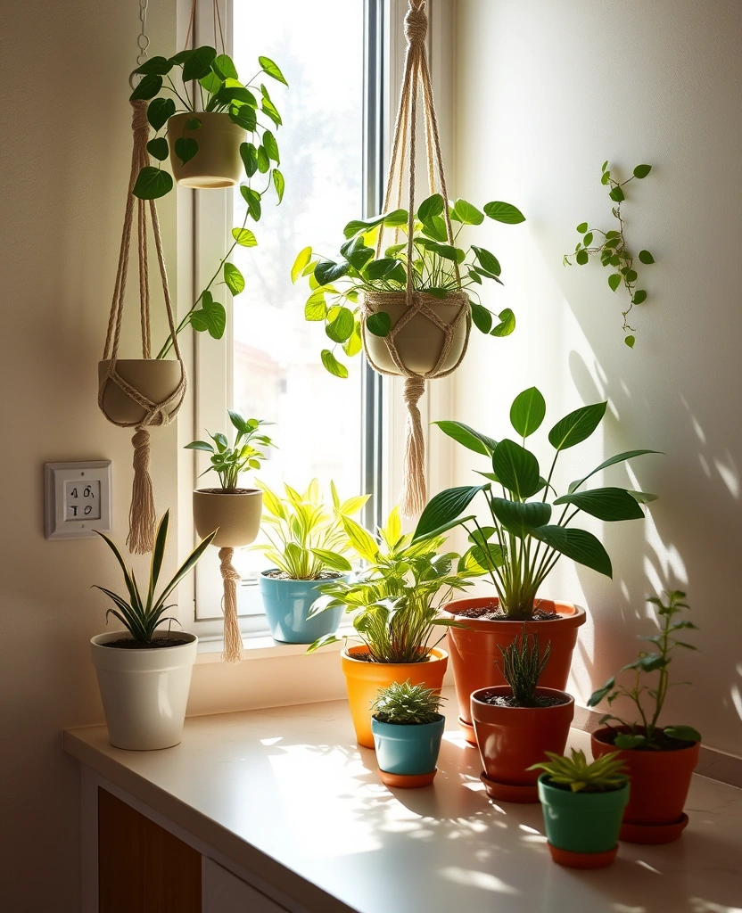 Personalized Style: Organizing Your Kitchen Cabinets with Eclectic Touches! - 16. Charming Plant Displays