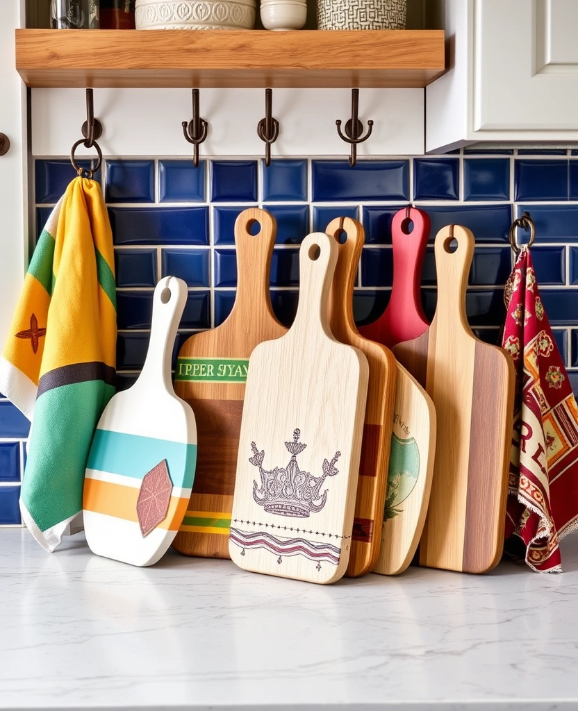 Personalized Style: Organizing Your Kitchen Cabinets with Eclectic Touches! - 17. Decorative Cutting Boards