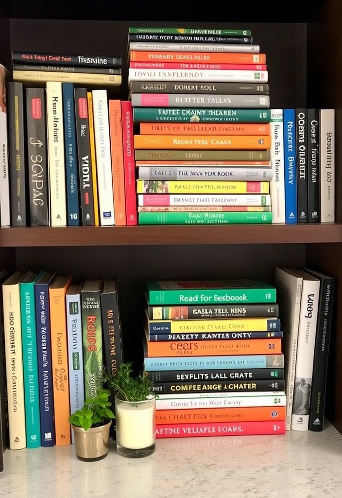 Personalized Style: Organizing Your Kitchen Cabinets with Eclectic Touches! - 5. Artful Arrangement of Cookbooks