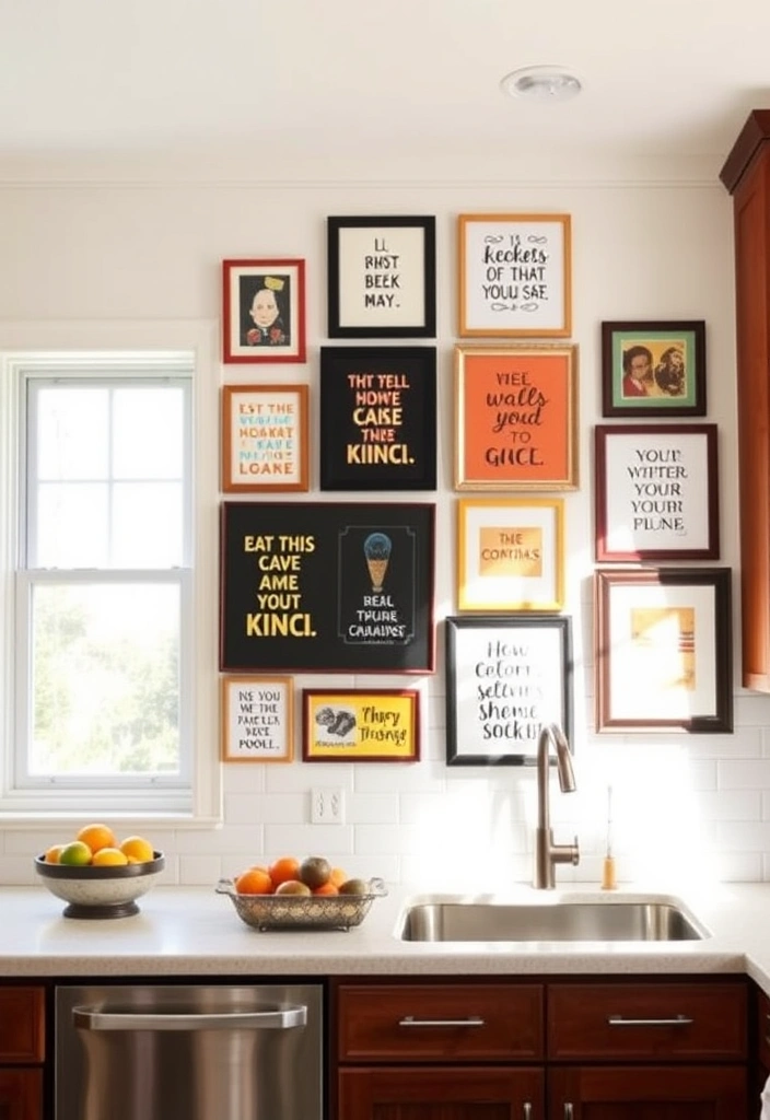 Personalized Style: Organizing Your Kitchen Cabinets with Eclectic Touches! - 7. Playful Wall Art