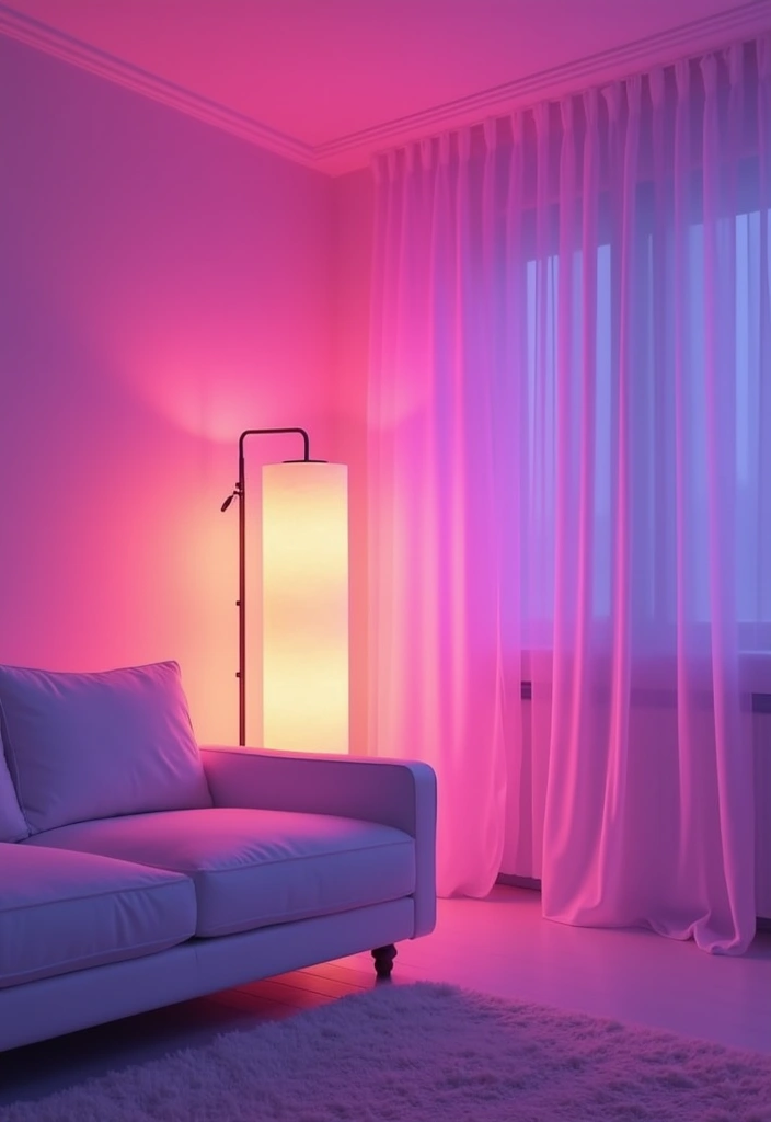 17 Color Theory Secrets to Add a Pop of Color to Your White Room (You Won't Believe #3!) - 7. Incorporate Colored Lighting