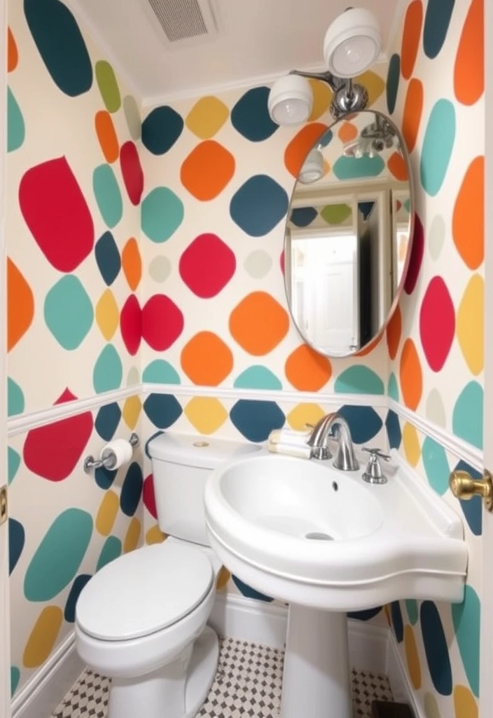 21 Bold Wallpaper Trends: Transform Your Downstairs Toilet with Floral and Geometric Designs - 14. Vintage Geometric