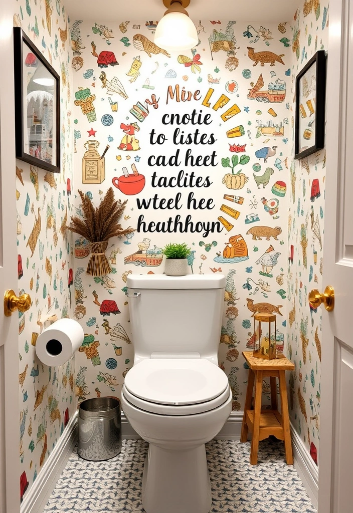 21 Bold Wallpaper Trends: Transform Your Downstairs Toilet with Floral and Geometric Designs - 18. Custom Prints