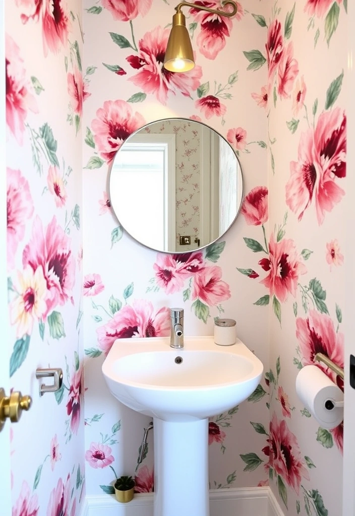 21 Bold Wallpaper Trends: Transform Your Downstairs Toilet with Floral and Geometric Designs - 3. Abstract Blooms