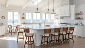 27 Stunning Coastal Kitchen Islands with Seating That’ll Transform Your Space Into a Beach Paradise!