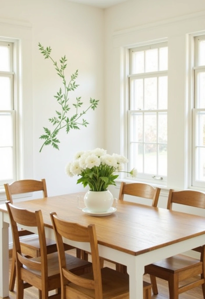 29 Charming Tiny Dining Room Wall Decor Ideas to Enhance Your Space! - 19. Artistic Wall Decals