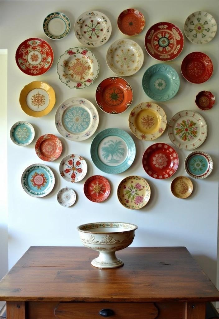 29 Charming Tiny Dining Room Wall Decor Ideas to Enhance Your Space! - 2. Vintage Plate Display