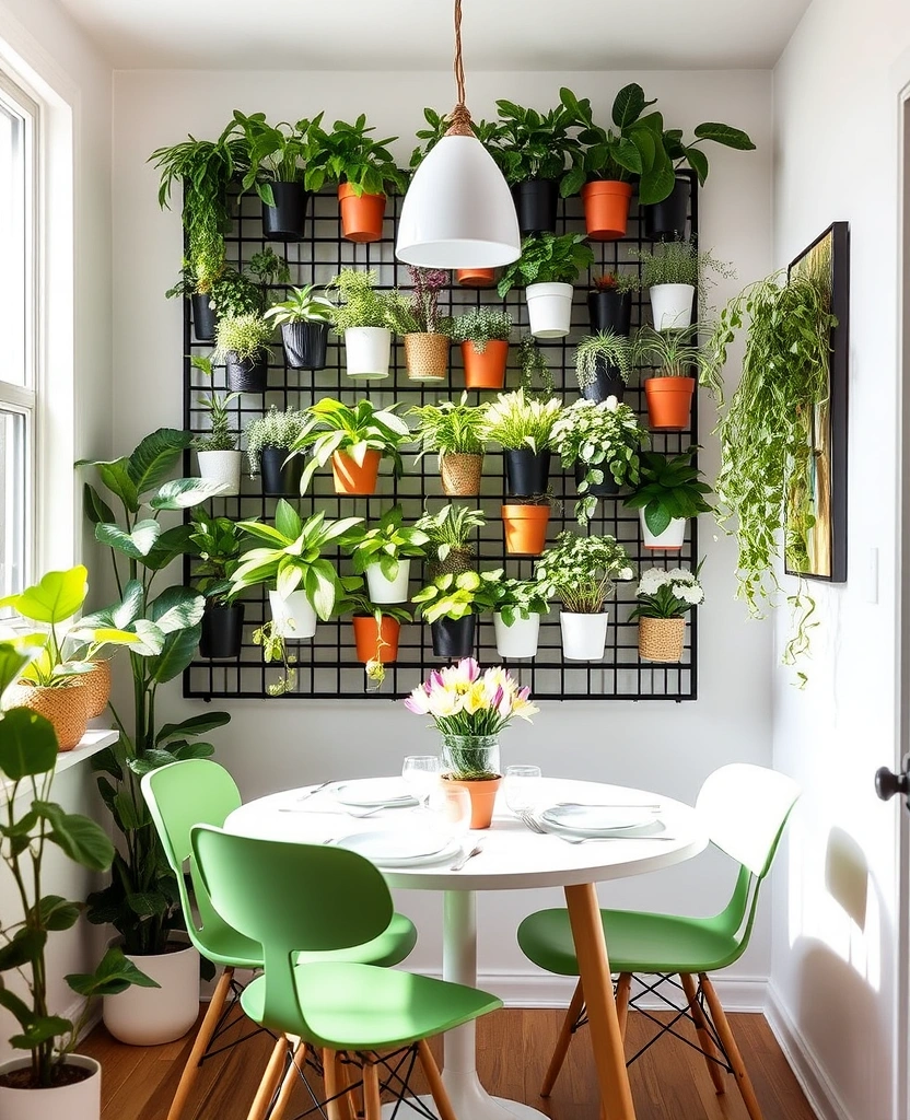 29 Charming Tiny Dining Room Wall Decor Ideas to Enhance Your Space! - 25. Hanging Planter Wall