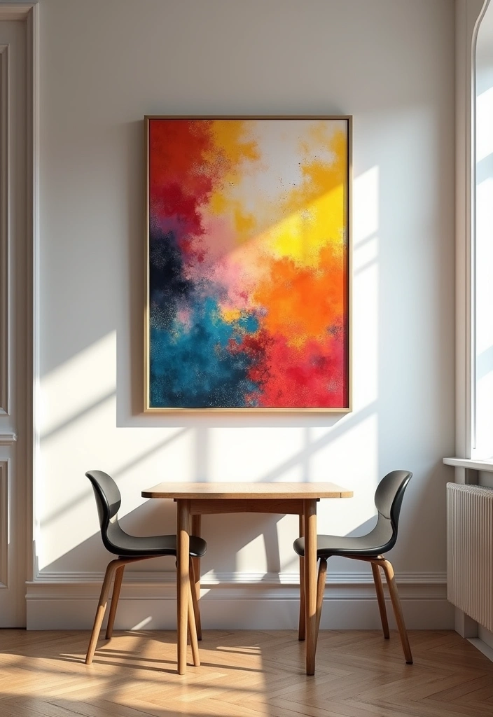 29 Charming Tiny Dining Room Wall Decor Ideas to Enhance Your Space! - 3. Statement Wall Art