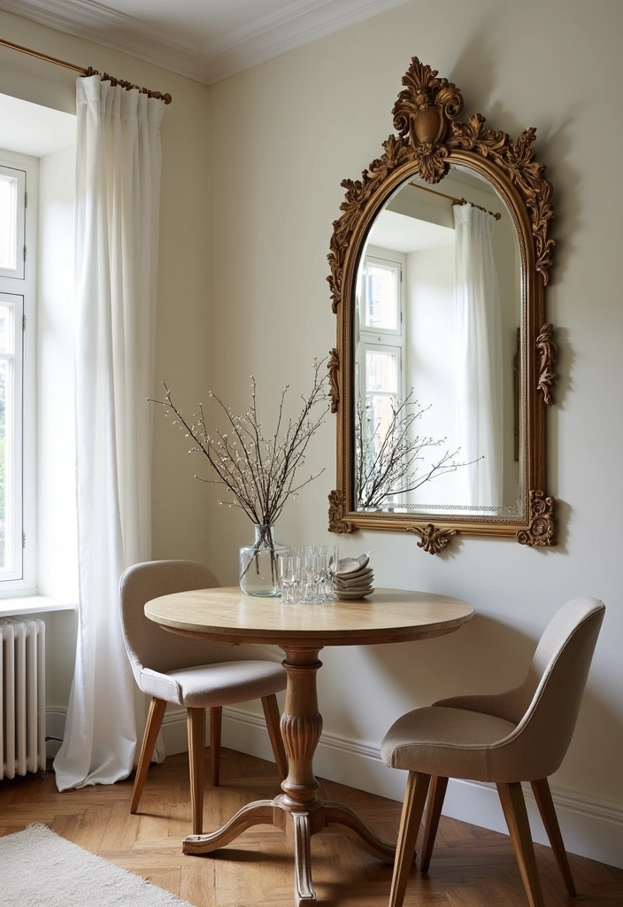 29 Charming Tiny Dining Room Wall Decor Ideas to Enhance Your Space! - 4. Mirrored Magic