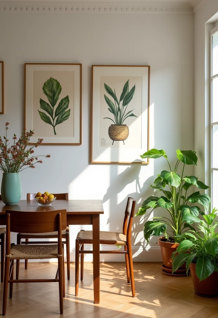 29 Charming Tiny Dining Room Wall Decor Ideas to Enhance Your Space! - 7. Botanical Wall Art