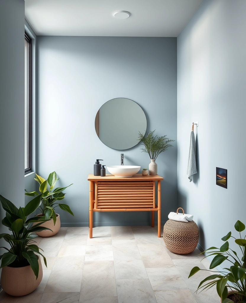 29 Eclectic Blue Bathroom Inspirations with Colorful Tiles and Unique Vanities! - 26. Tranquil Blue Zen Space