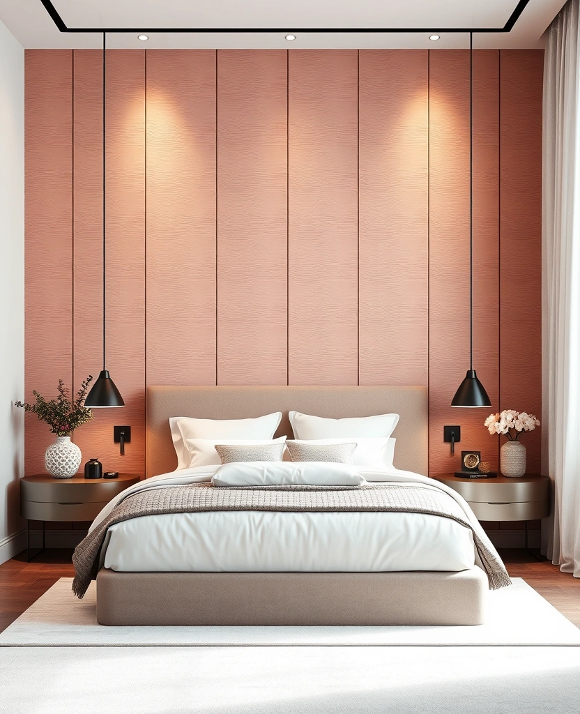 29 Interior Designer Insights: Create a Chic Bedroom with Dusty Rose Accents! - 17. Textured Walls: Add Depth and Interest