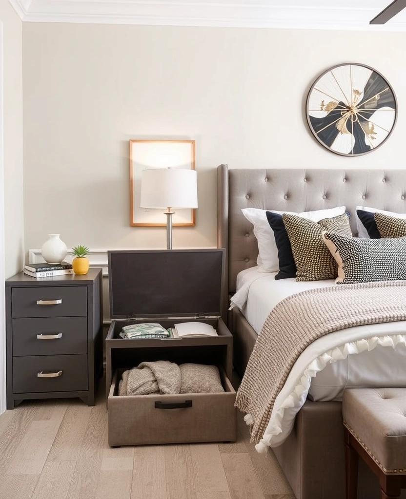 29 Interior Designer Insights: Create a Chic Bedroom with Dusty Rose Accents! - 21. Functional Decor: Multi-Purpose Furniture