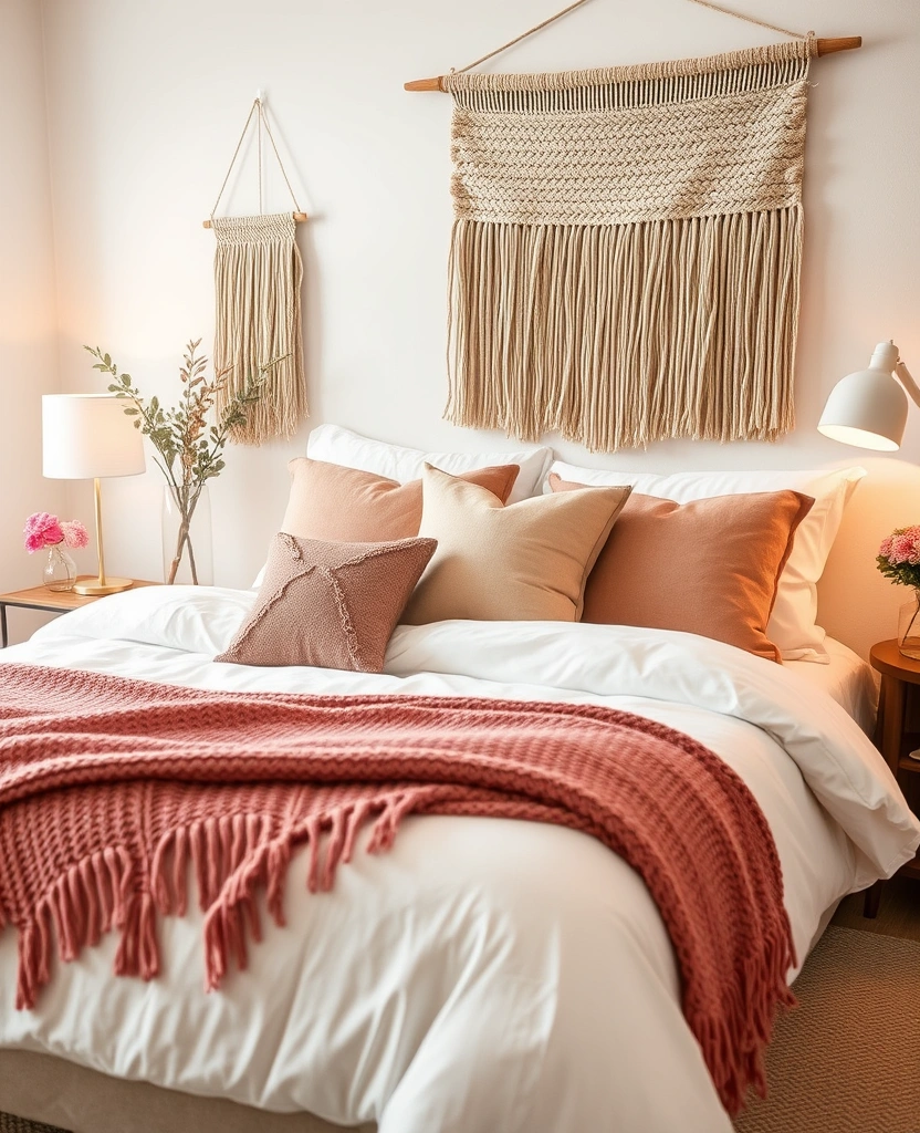 29 Interior Designer Insights: Create a Chic Bedroom with Dusty Rose Accents! - 24. Layered Textures: Create Visual Interest