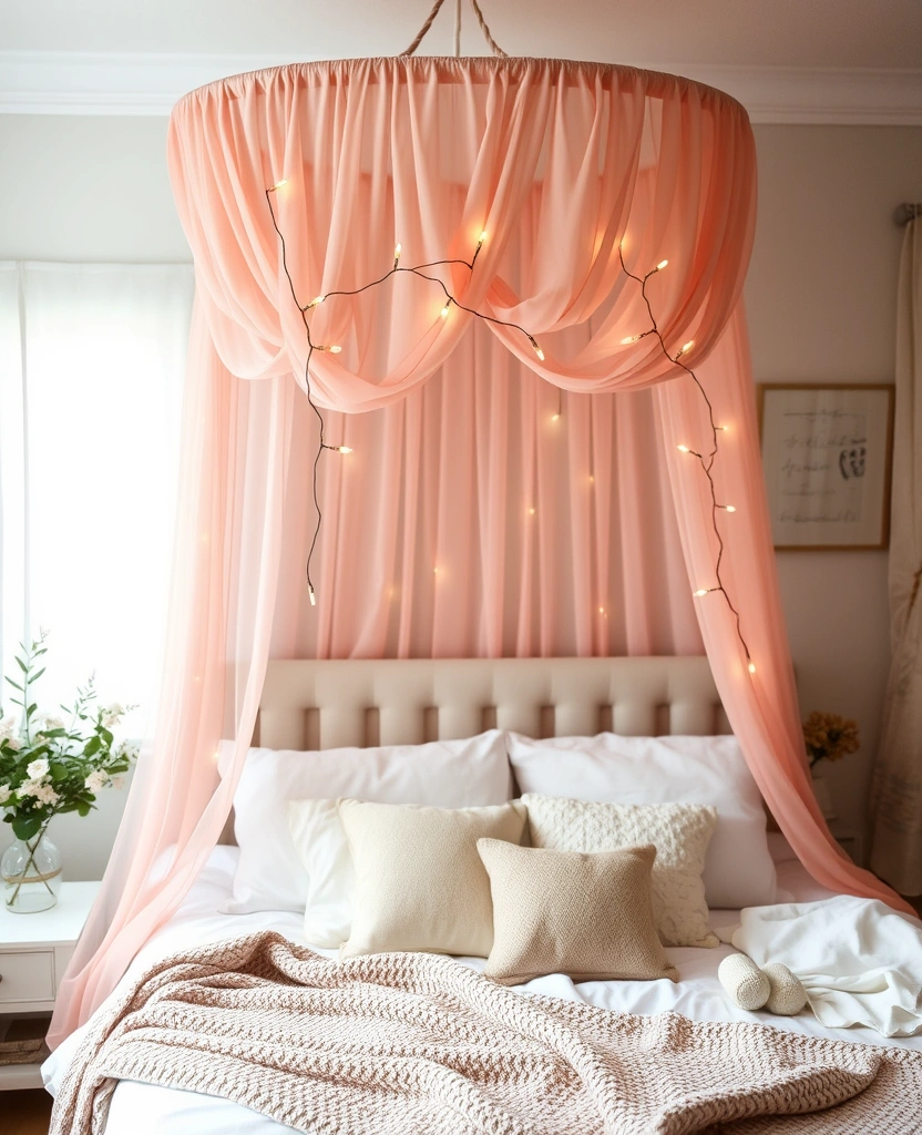 29 Interior Designer Insights: Create a Chic Bedroom with Dusty Rose Accents! - 26. Cozy Canopy: Create an Enchanting Atmosphere
