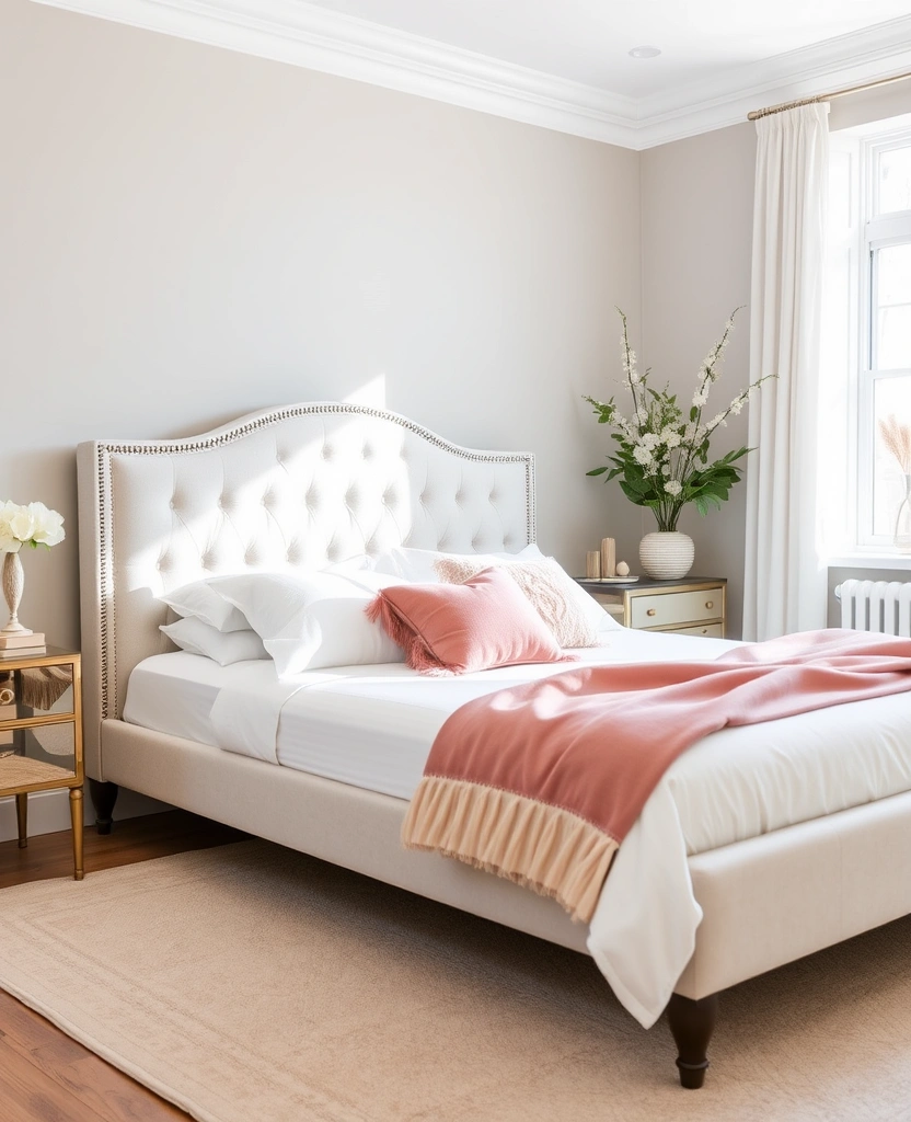 29 Interior Designer Insights: Create a Chic Bedroom with Dusty Rose Accents! - 27. Elegant Bed Frame: The Foundation of Style