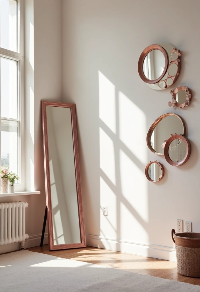 29 Interior Designer Insights: Create a Chic Bedroom with Dusty Rose Accents! - 7. Mirror, Mirror: Reflect Your Style