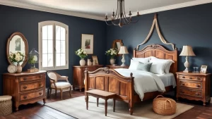 31 Dreamy French Country Dark Blue Bedroom Ideas That’ll Make You Swoon!