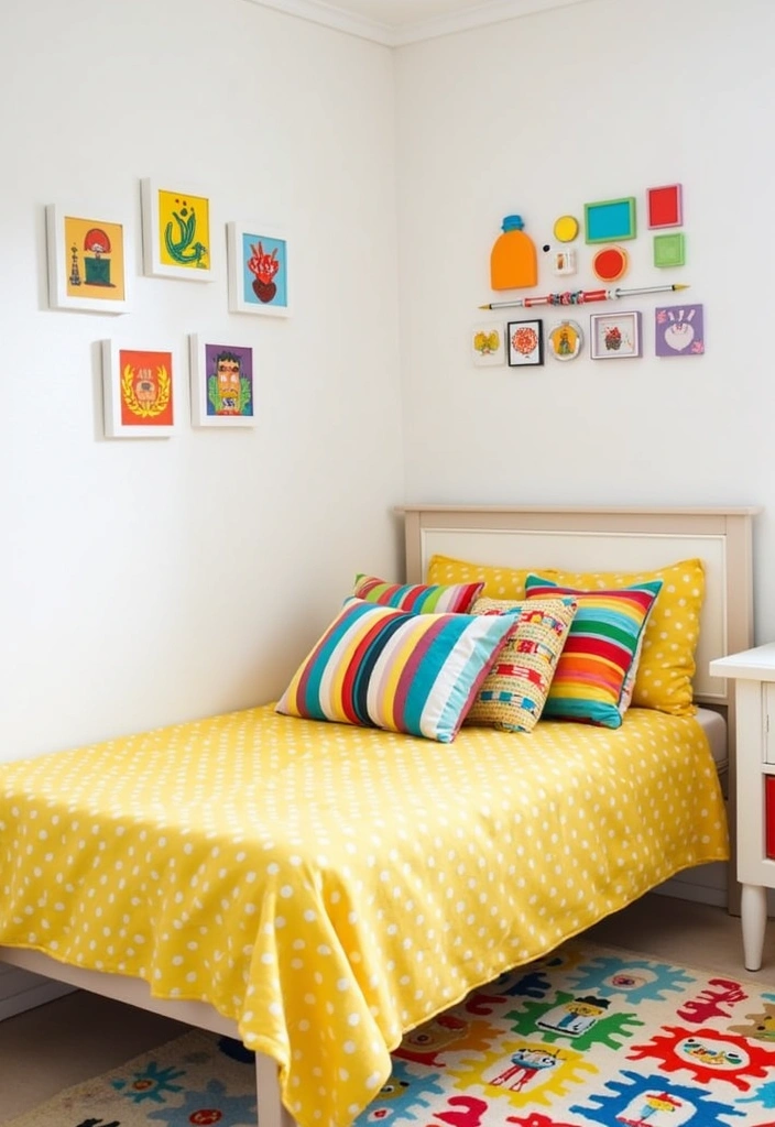 Brighten Your Space: 19 Creative Yellow Bedsheet Bedroom Ideas for a Cheerful Retreat! - 4. Playful Patterns