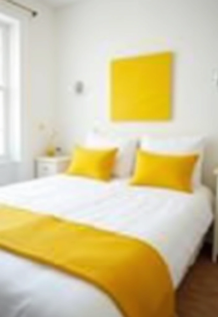 Brighten Your Space: 19 Creative Yellow Bedsheet Bedroom Ideas for a Cheerful Retreat! - 8. Sunshine with Yellow Accents