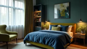 Create a Serene Retreat: 21 Small Bedroom Ideas in Deep Blue and Olive Green!
