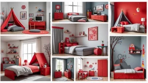 Creative Boys Bedroom Inspirations: 29 Adventure Themes with Fun Red and Gray Decor!