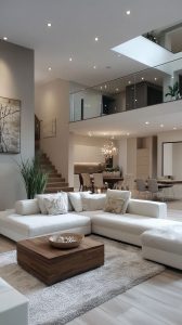 Earthy Elegance: 25 Modern Living Rooms with Dark Accents and Natural Textures