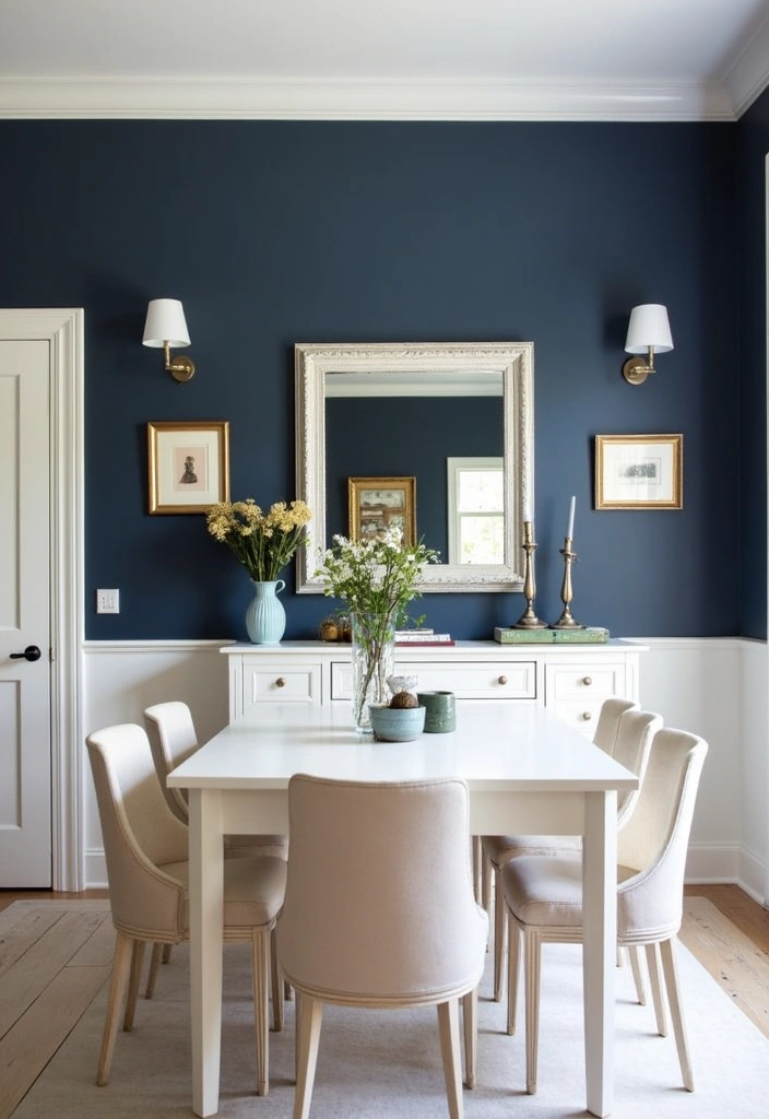 Elevate Your Dining Room: 30 Designer Tricks for Using Deep Navy in a Spacious Layout! - 1. Accent Walls That Speak Volumes