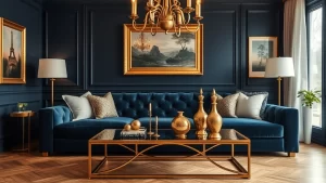 Modern Glam: 30 Gold-Accent Coffee Tables with Navy Blue Walls and Velvet Couches Modern Glam: 30 Gold-Accent Coffee Tables with Navy Blue Walls and Velvet Couches