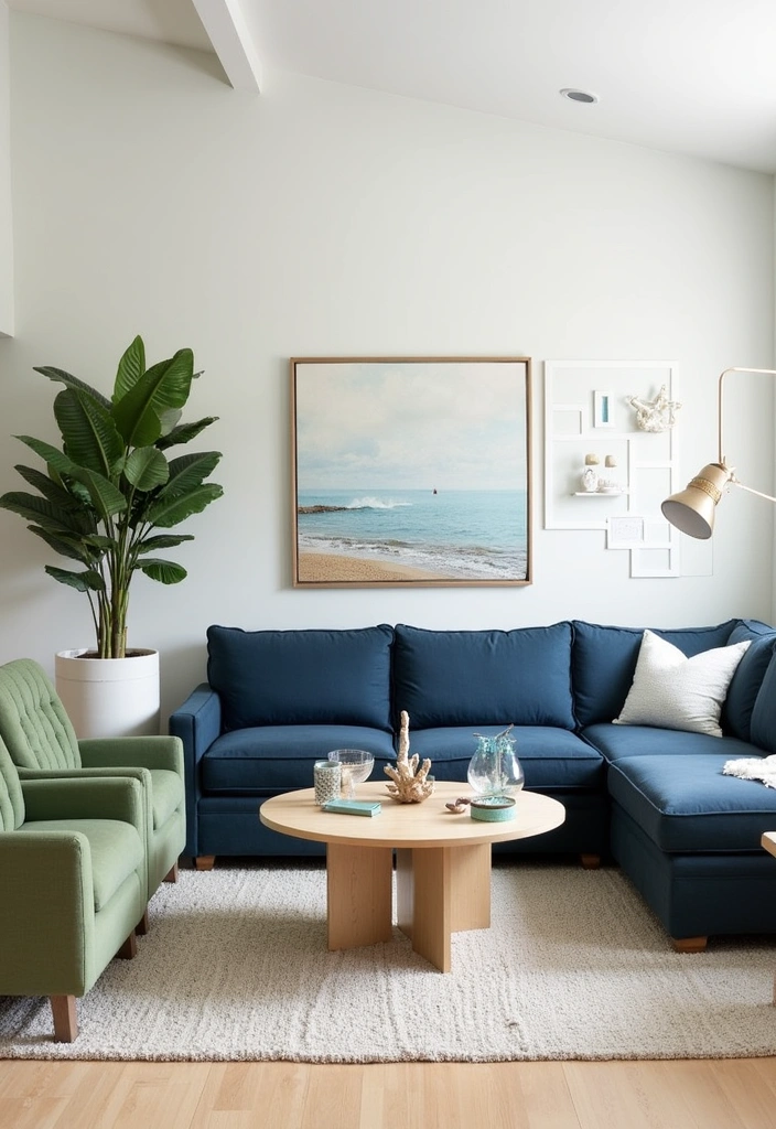 Navy and Sage Green: 21 Creative Ideas for Perfect Color Pairing in Every Room for 2025 - 1. Coastal Charm in the Living Room