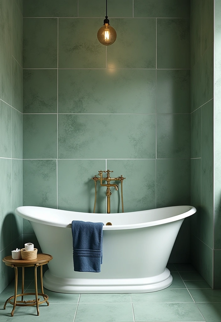Navy and Sage Green: 21 Creative Ideas for Perfect Color Pairing in Every Room for 2025 - 10. Luxurious Bathroom Accents
