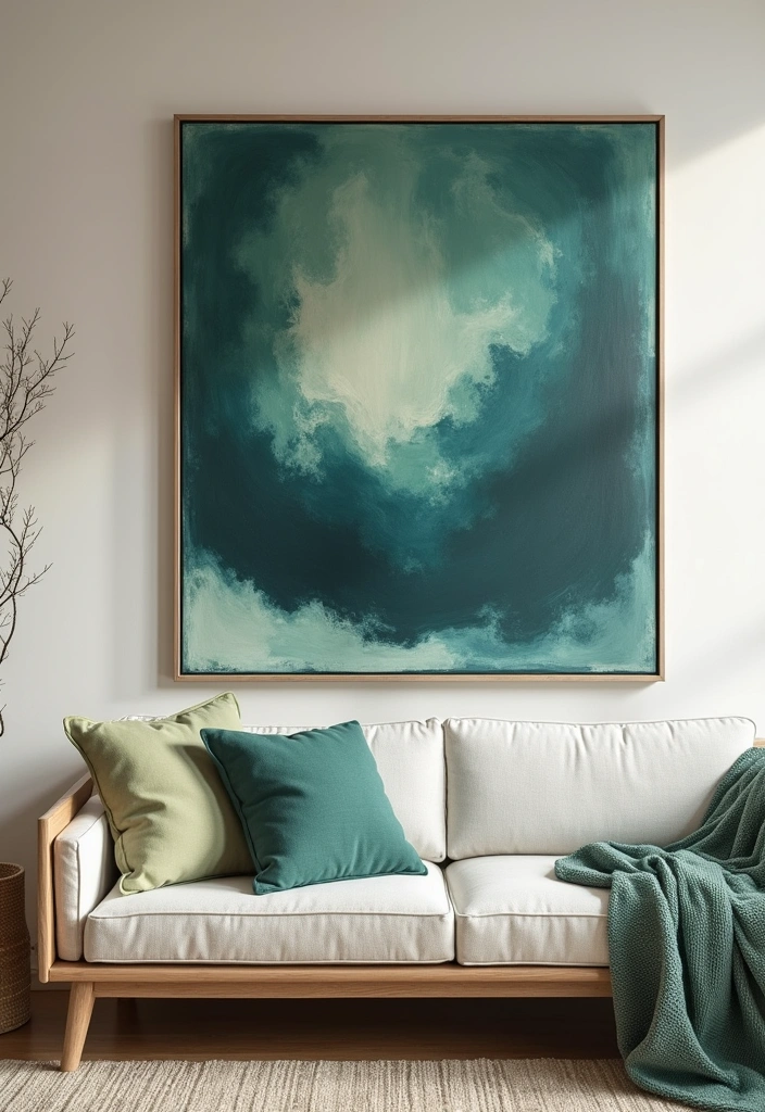 Navy and Sage Green: 21 Creative Ideas for Perfect Color Pairing in Every Room for 2025 - 16. Statement Artwork