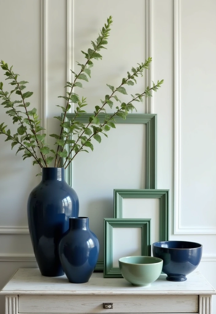 Navy and Sage Green: 21 Creative Ideas for Perfect Color Pairing in Every Room for 2025 - 18. Timeless Accents in Decor