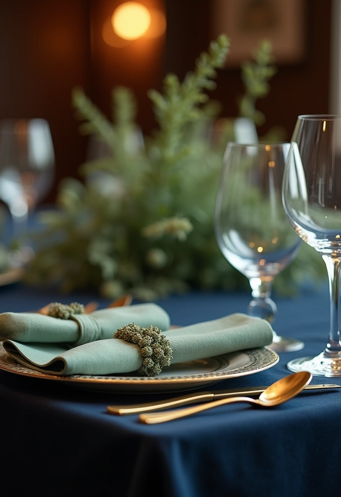Navy and Sage Green: 21 Creative Ideas for Perfect Color Pairing in Every Room for 2025 - 2. Elegant Dining with a Twist