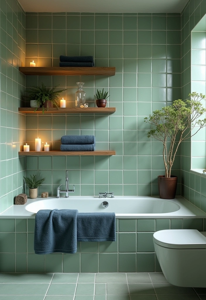 Navy and Sage Green: 21 Creative Ideas for Perfect Color Pairing in Every Room for 2025 - 4. Serene Bathroom Vibes