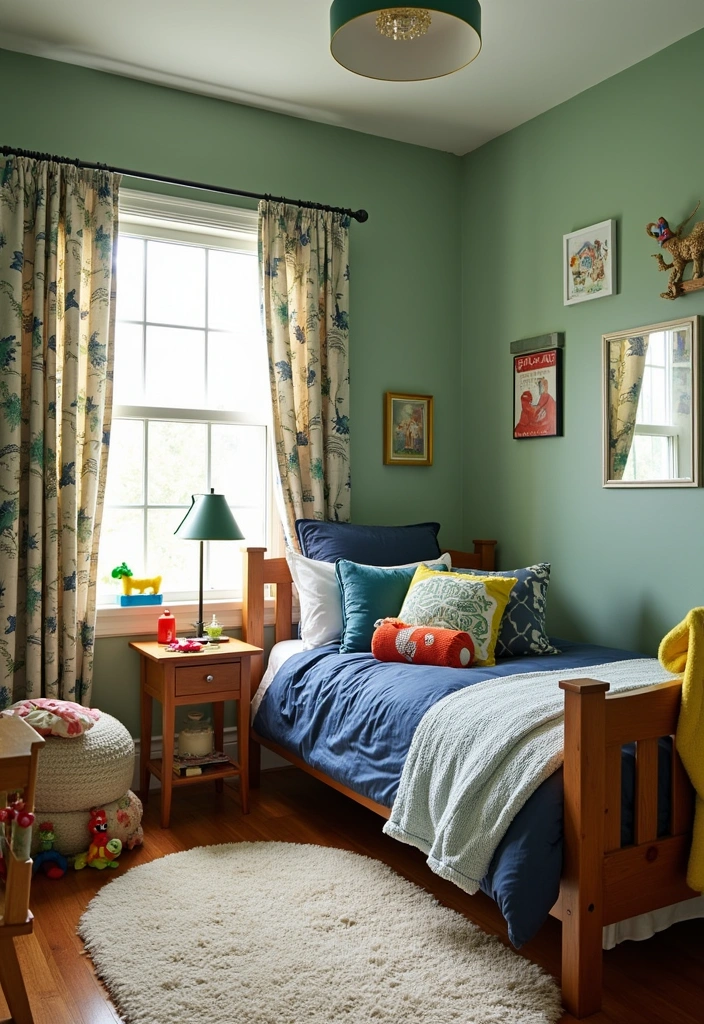 Navy and Sage Green: 21 Creative Ideas for Perfect Color Pairing in Every Room for 2025 - 6. Vibrant Kids’ Room