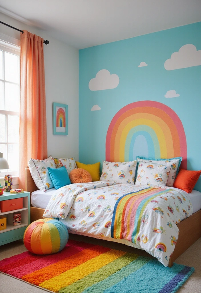 20 Adorable Toddler Boy Room Decor Ideas for Small Spaces That Will Melt Your Heart! (You Won't Believe #11!) - 8. Bright and Colorful Rainbow Room