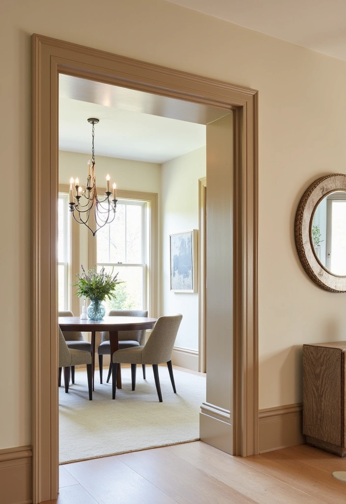 21 Elegant Paintable Wall Trim Ideas for Large Dining Rooms: Use Warm Beige and Cream! - 13. Contemporary Edge Trim